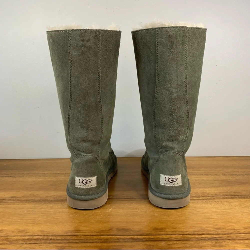 UGG Whitley Olive Green Tall Shearling Boot Size 6 - Picture 5 of 10